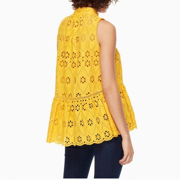 Kate Spade Yellow Eyelet Top - Picture 2 of 12
